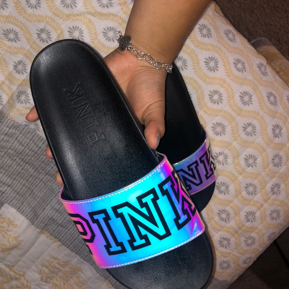 VS Pink holographic slides